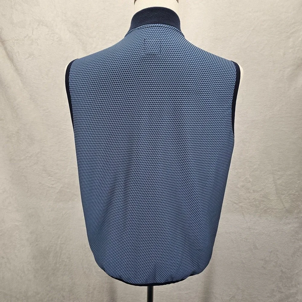 JOS A BANK Traveler Vest Mens‎ Full Zip Tailored Fit Blue Geometric Size Medium